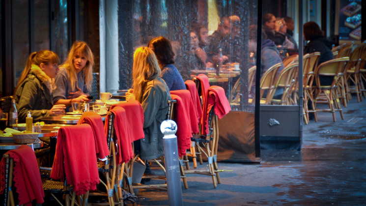 Parisians on a Terrace in Paris