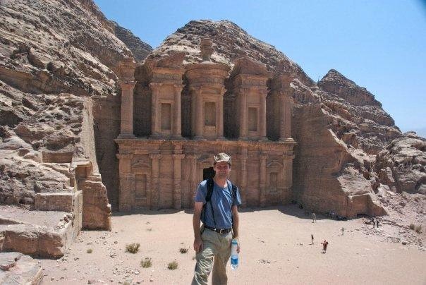 Michael Hodson at the archaelogical city of Petra, in Jordan