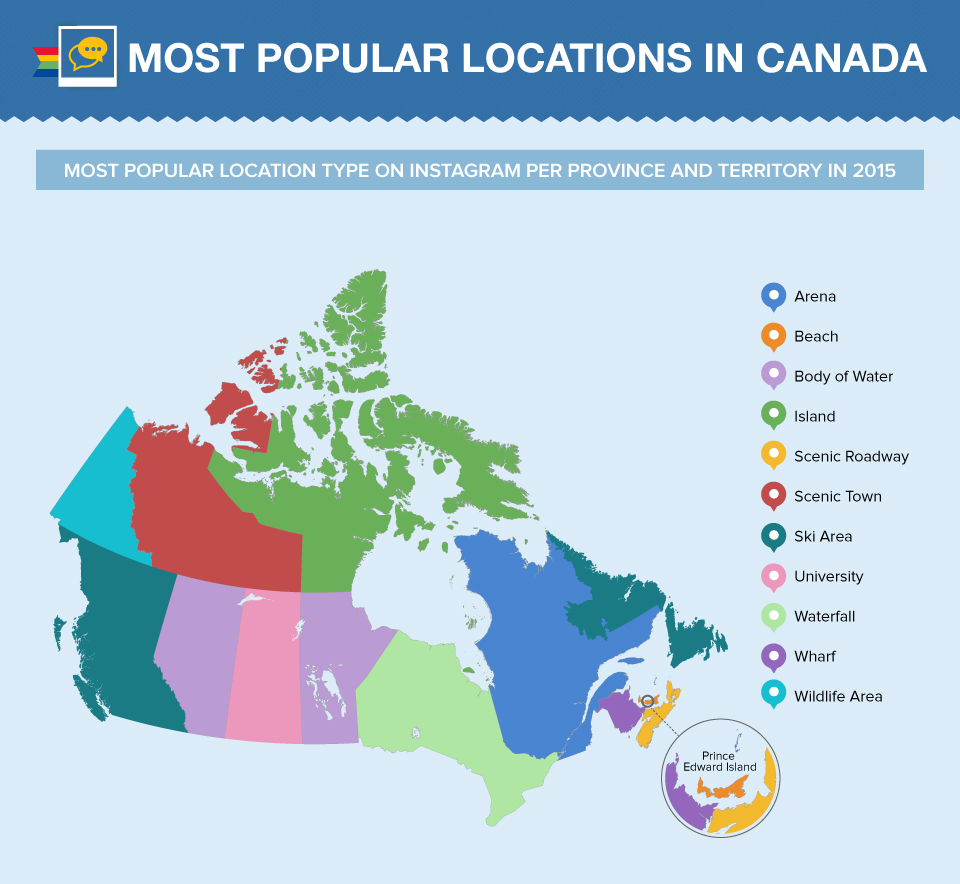 most popular locations on Instagram in canada