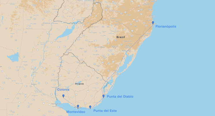Florianopolis, Brazil to Colonia, Uruguay