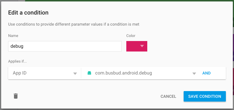 Firebase Remote Config Condition