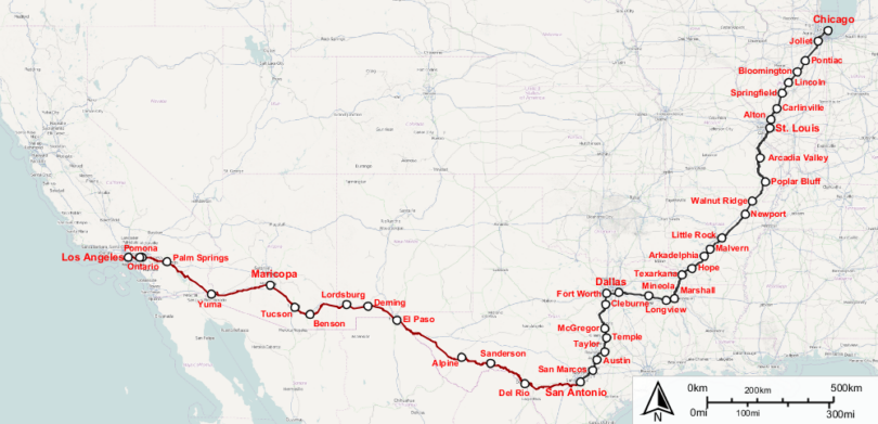 Amtrak Texas Eagle route